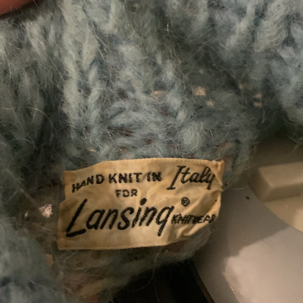 OOAK 50-60s Hand Knit Italian Mohair Sweater Vintage Exc. condition Handcrafted - Picture 7 of 7